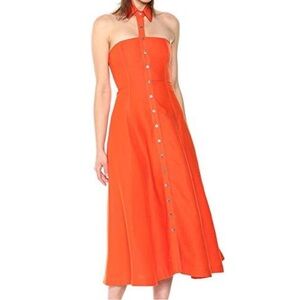 Mara Hoffman Orange Button Down Midi Dress